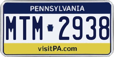 PA license plate MTM2938