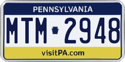 PA license plate MTM2948