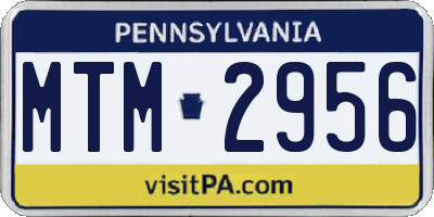 PA license plate MTM2956