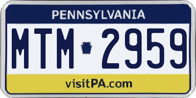 PA license plate MTM2959