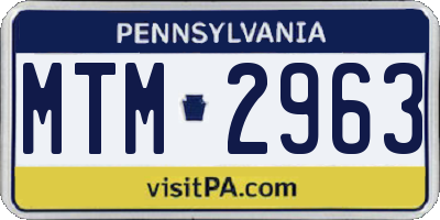 PA license plate MTM2963