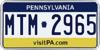 PA license plate MTM2965