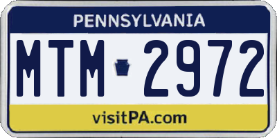 PA license plate MTM2972