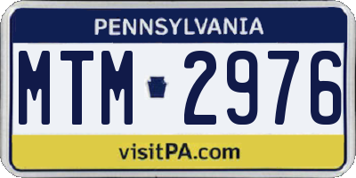 PA license plate MTM2976