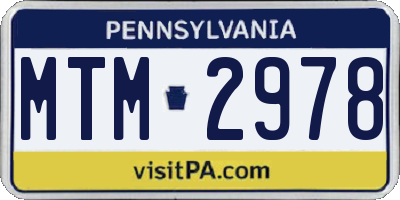 PA license plate MTM2978