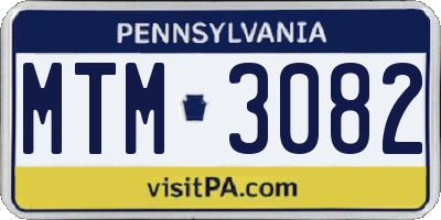 PA license plate MTM3082