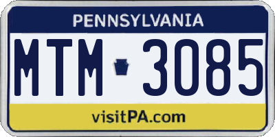 PA license plate MTM3085