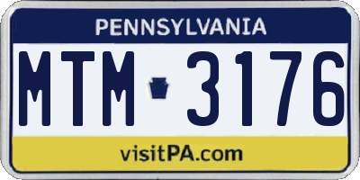 PA license plate MTM3176