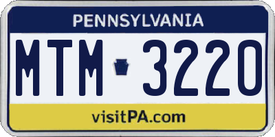 PA license plate MTM3220