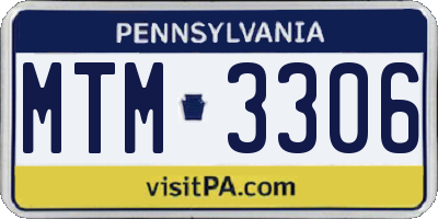 PA license plate MTM3306