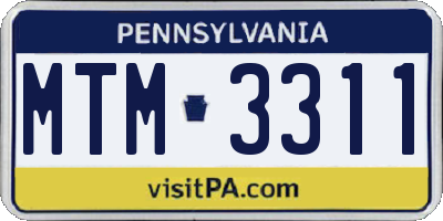 PA license plate MTM3311