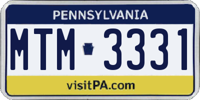 PA license plate MTM3331