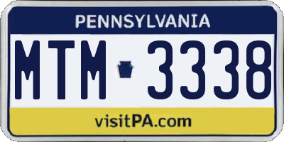 PA license plate MTM3338