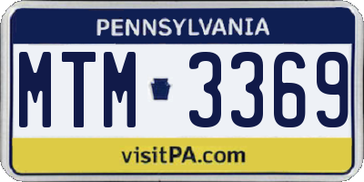 PA license plate MTM3369