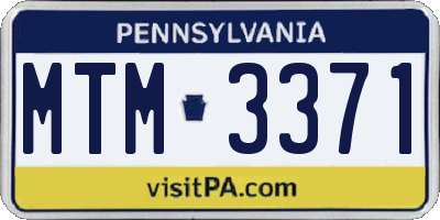 PA license plate MTM3371
