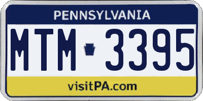 PA license plate MTM3395