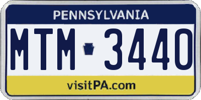 PA license plate MTM3440
