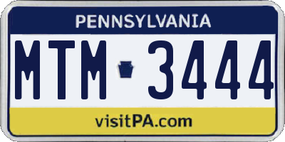 PA license plate MTM3444