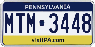 PA license plate MTM3448