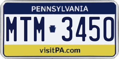 PA license plate MTM3450