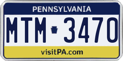 PA license plate MTM3470