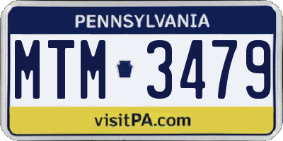 PA license plate MTM3479