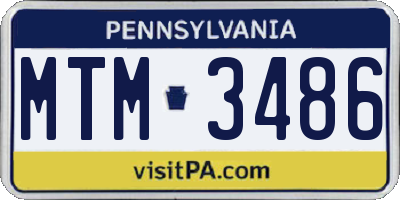 PA license plate MTM3486