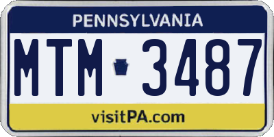 PA license plate MTM3487