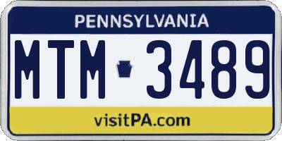 PA license plate MTM3489