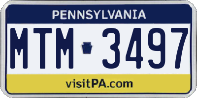 PA license plate MTM3497