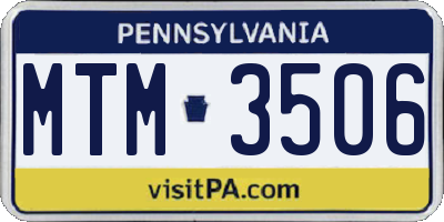 PA license plate MTM3506