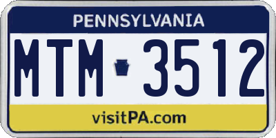 PA license plate MTM3512