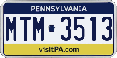 PA license plate MTM3513
