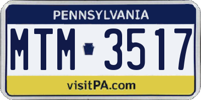 PA license plate MTM3517