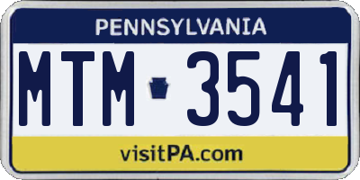 PA license plate MTM3541