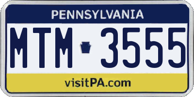 PA license plate MTM3555