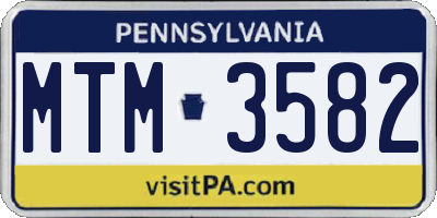 PA license plate MTM3582