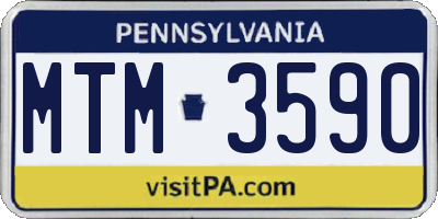 PA license plate MTM3590