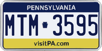 PA license plate MTM3595