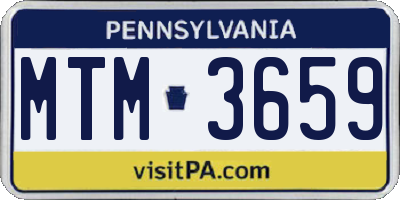 PA license plate MTM3659