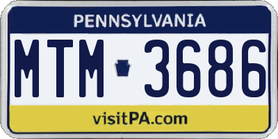 PA license plate MTM3686