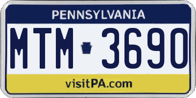 PA license plate MTM3690