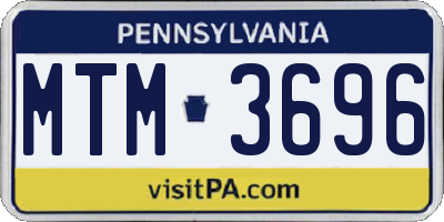 PA license plate MTM3696