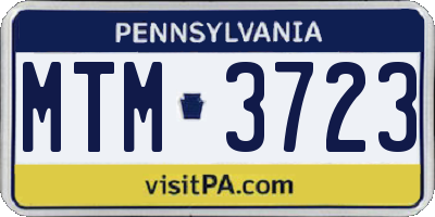 PA license plate MTM3723