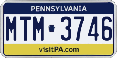 PA license plate MTM3746