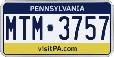 PA license plate MTM3757