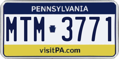PA license plate MTM3771