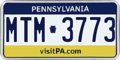 PA license plate MTM3773