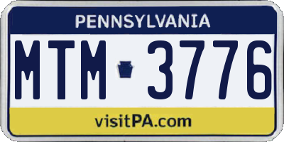 PA license plate MTM3776