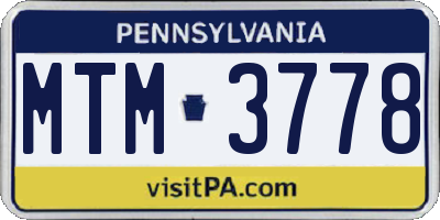 PA license plate MTM3778